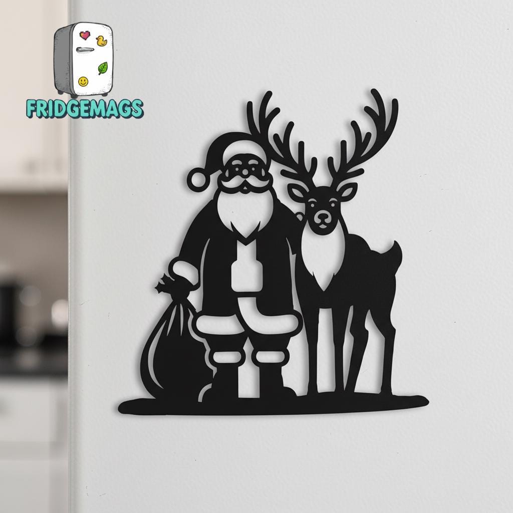 Santa and Rudolph Fridge Magnet