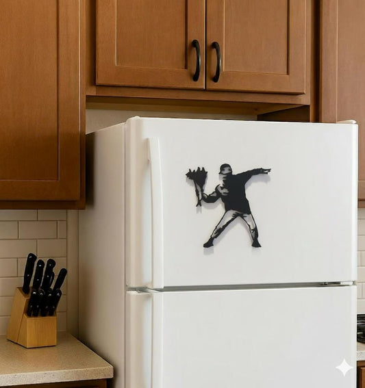 Banksy Flower Thrower Fridge Magnet