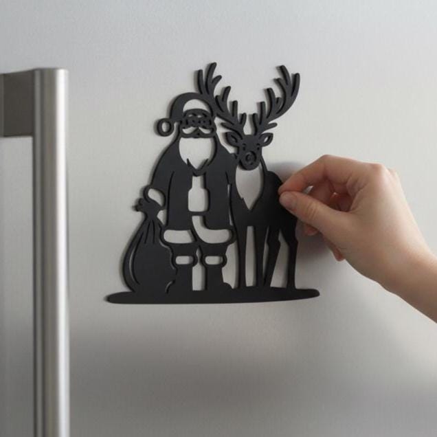 Santa and Rudolph Fridge Magnet