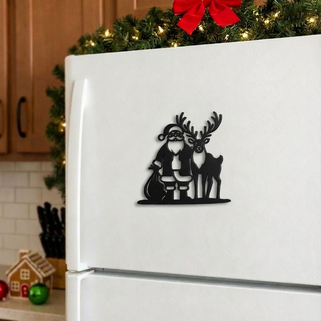 Santa and Rudolph Fridge Magnet